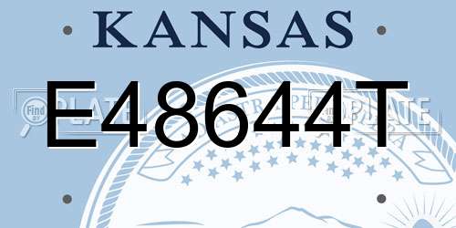 E48644T Kansas License Plate