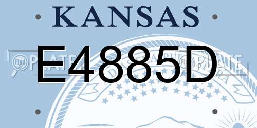 E4885D Kansas License Plate
