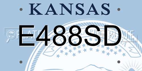 E488SD Kansas License Plate