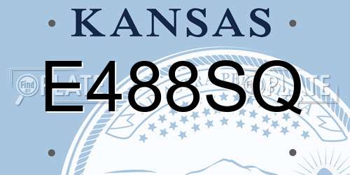 E488SQ Kansas License Plate