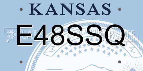 E48SSQ Kansas License Plate