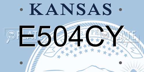 E504CY Kansas License Plate
