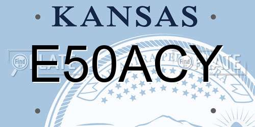 E50ACY Kansas License Plate