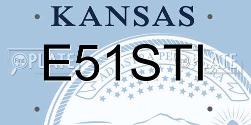E51STI Kansas License Plate