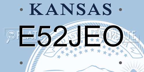 E52JEO Kansas License Plate