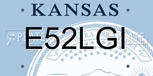 E52LGI Kansas License Plate