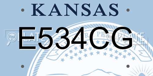 E534CG Kansas License Plate