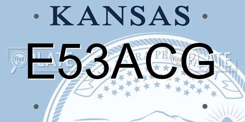 E53ACG Kansas License Plate