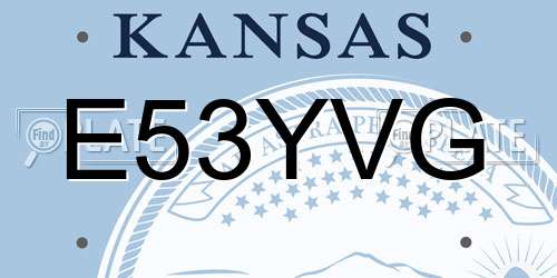 E53YVG Kansas License Plate