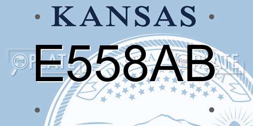 E558AB Kansas License Plate