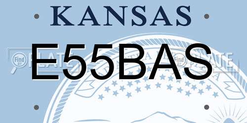 E55BAS Kansas License Plate