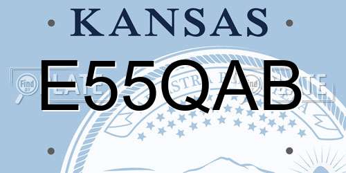 E55QAB Kansas License Plate