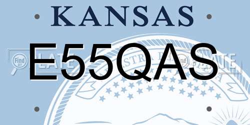 E55QAS Kansas License Plate