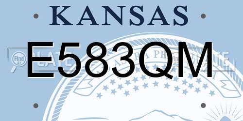 E583QM Kansas License Plate