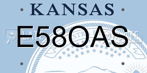 E58OAS Kansas License Plate