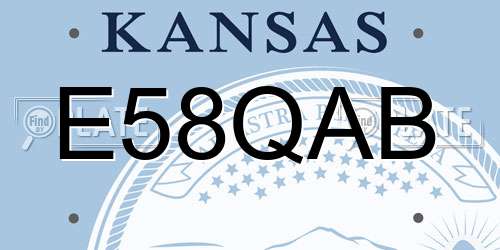 E58QAB Kansas License Plate
