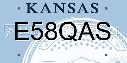 E58QAS Kansas License Plate