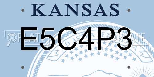 E5C4P3 Kansas License Plate