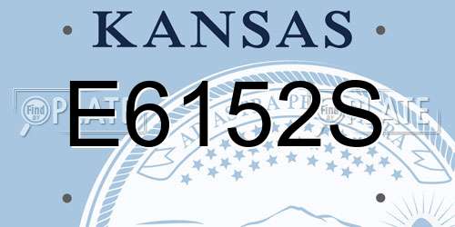 E6152S Kansas License Plate