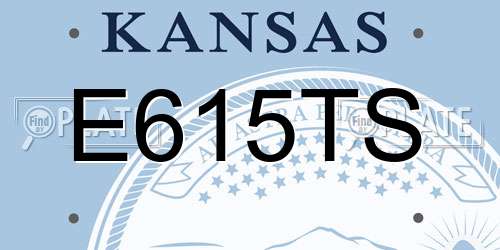 E615TS Kansas License Plate