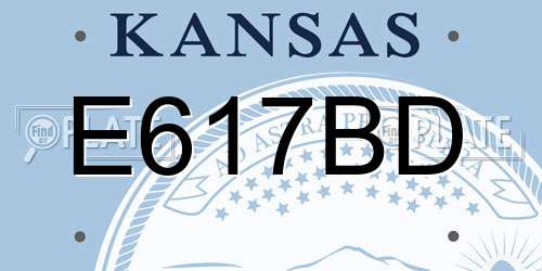 E617BD Kansas License Plate
