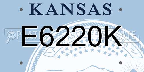 E6220K Kansas License Plate