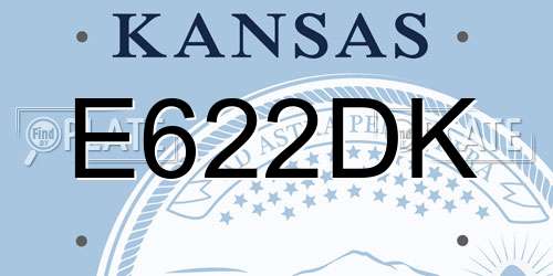 E622DK Kansas License Plate