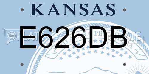 E626DB Kansas License Plate