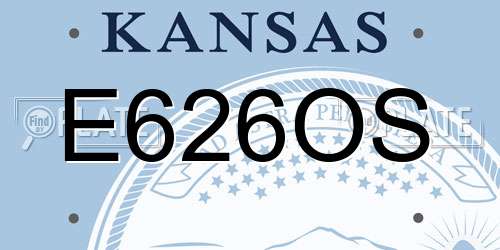 E626OS Kansas License Plate