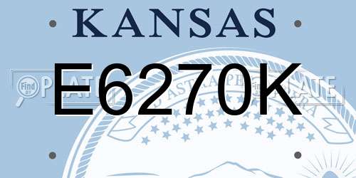 E6270K Kansas License Plate