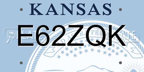 E62ZQK Kansas License Plate