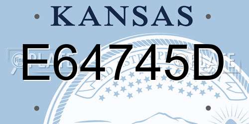 E64745D Kansas License Plate