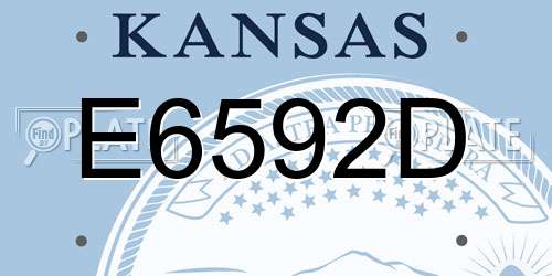 E6592D Kansas License Plate
