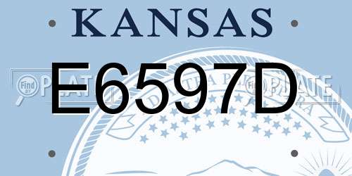 E6597D Kansas License Plate