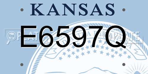 E6597Q Kansas License Plate
