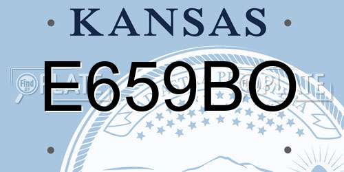 E659BO Kansas License Plate