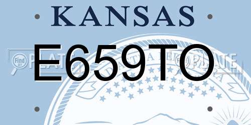 E659TO Kansas License Plate