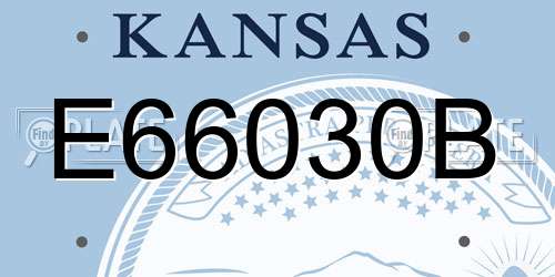 E66030B Kansas License Plate