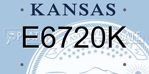 E6720K Kansas License Plate