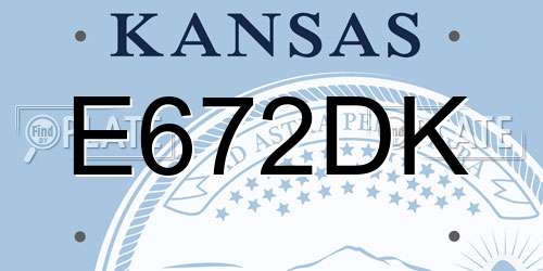 E672DK Kansas License Plate