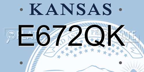 E672QK Kansas License Plate