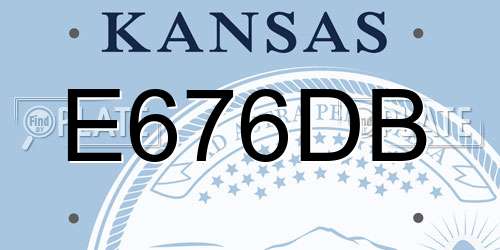 E676DB Kansas License Plate