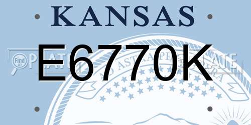 E6770K Kansas License Plate