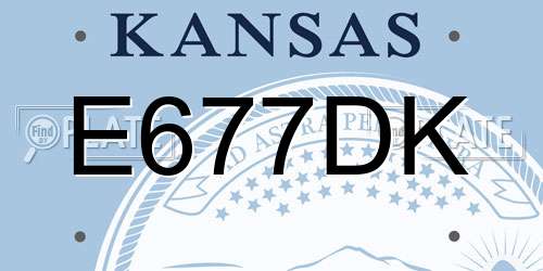 E677DK Kansas License Plate