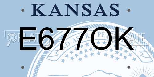 E677OK Kansas License Plate