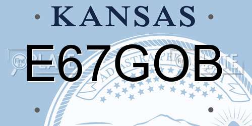 E67GOB Kansas License Plate