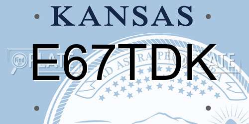E67TDK Kansas License Plate