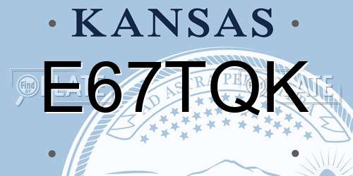 E67TQK Kansas License Plate