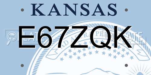 E67ZQK Kansas License Plate