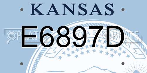 E6897D Kansas License Plate